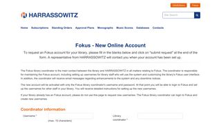 
                            9. Fokus - New Online Account | HARRASSOWITZ - Library services ...