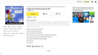 
                            11. Folge 61: Multi-Asset-ETFs Der Finanzwesir Rockt - Der Etwas Andere ...