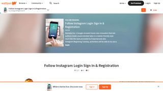 
                            4. Follow Instagram Login Sign In & Registration - Wattpad