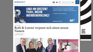 
                            11. Follow Red: Roth & Lorenz verpasst sich einen neuen Namen - Horizont