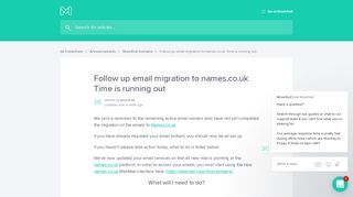 
                            11. Follow up email migration to names.co.uk Time is running out ...
