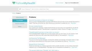 
                            1. FollowMyHealth | Problems