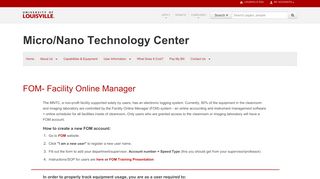 
                            6. FOM- Facility Online Manager — Micro/Nano Technology Center