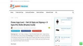 
                            8. Fome App Loot - Get 10 Spin on Signup + 5 Spin Per Refer [Paytm Cash]