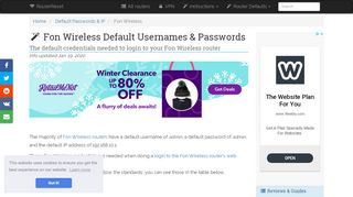 
                            2. Fon Wireless Default Password, Login & IP List ... - Router-Reset.com