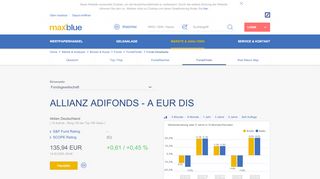
                            10. Fonds Allianz Adifonds Inhaber-Anteile A (EUR) - maxblue