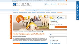 
                            12. Fonds-Sparplan UniProfiRente/4P - VR Bank Westthüringen eG
