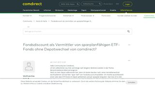 
                            13. Fondsdiscount als Vermittler von sparplanfähigen E... - comdirect