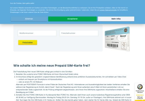 
                            2. FONIC - Freischalten und Registrieren