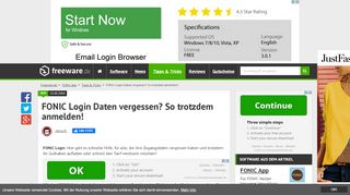 
                            6. FONIC Login Daten vergessen? So trotzdem anmelden! | Freeware.de