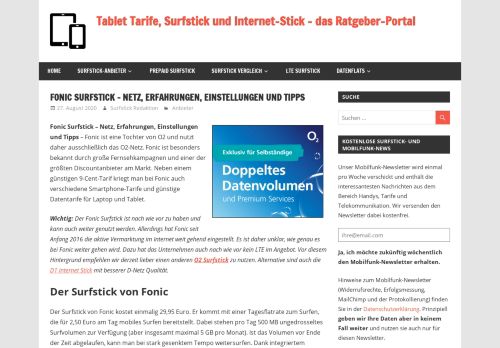 
                            10. Fonic Surfstick – Netz, Erfahrungen, Einstellungen und Tipps | Der ...