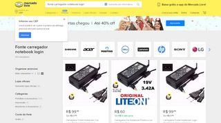 
                            4. Fonte Carregador Notebook Login - Informática no Mercado Livre ...
