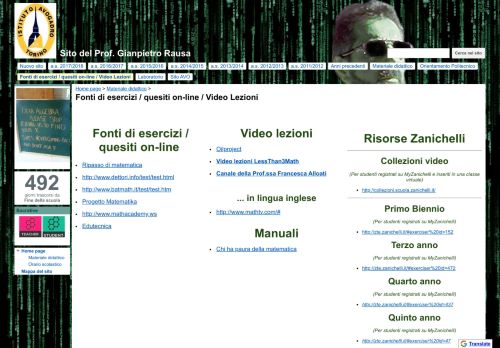 
                            13. Fonti di esercizi / quesiti on-line / Video Lezioni - Sito del Prof ...