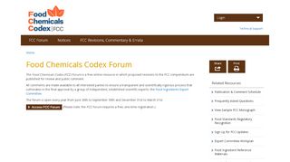 
                            11. Food Chemicals Codex Forum | FCC | Online