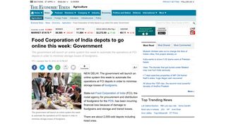 
                            5. Food Corporation of India depots to go online this week: Government