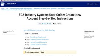 
                            4. Food Facility Registration > FDA Industry Systems User Guide: Create ...