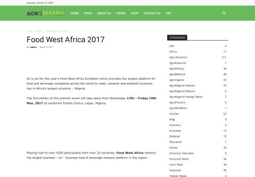 
                            13. Food West Africa 2017 | AgroNigeria
