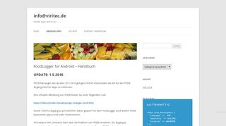 
                            1. FoodLogger für Android – Handbuch | info@viritec.de