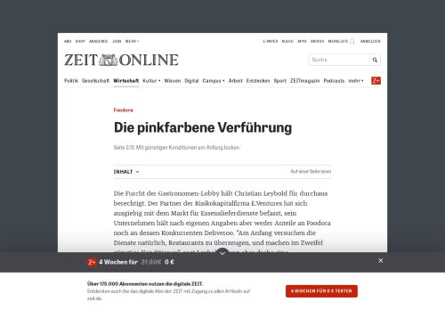 
                            6. Foodora: Mit günstigen Konditionen am Anfang locken | ZEIT ONLINE