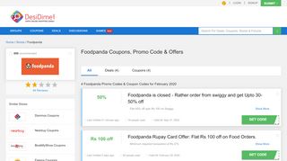 
                            7. Foodpanda Coupons, Promo code, Offers & Deals - UPTO 50% OFF ...