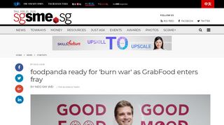 
                            13. foodpanda ready for 'burn war' as GrabFood enters fray | SGSME.SG
