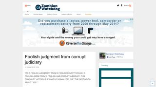 
                            7. Foolish judgment from corrupt judiciary - Zambian Watchdog