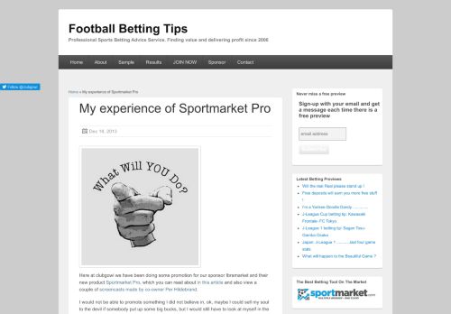 
                            12. Football Betting Tips | My experience of Sportmarket Pro - Clubgowi