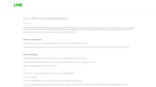 
                            9. For a More Secure Experience | LINE Corporation | Security & Privacy