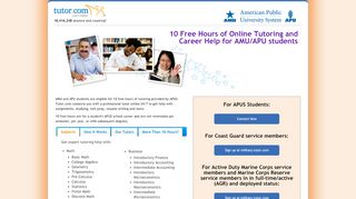 
                            11. For APUS Students - Tutor.com for US Military Families