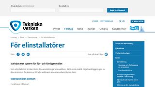 
                            8. För elinstallatörer - Tekniska verken