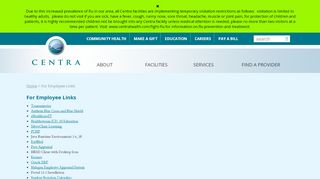 
                            12. For Employee Links | Centra Health - Central Virginia's ...
