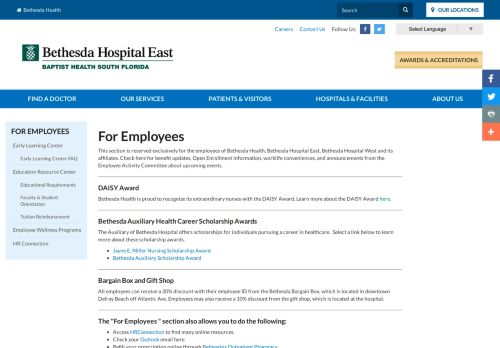 
                            2. For Employees | Bethesda Hospital East