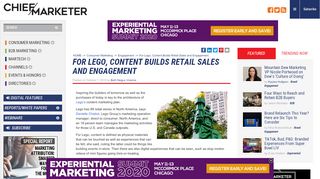 
                            9. For Lego, Content Builds Retail Sales and Engagement - Chief Marketer