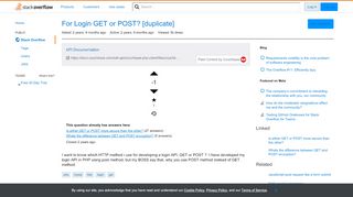 
                            13. For Login GET or POST? - Stack Overflow