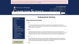 
                            8. For Majors - Pitt Computer Science : Advising - University of Pittsburgh