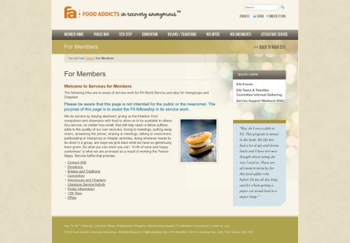 
                            4. For Members - Food Addicts in Recovery Anonymous