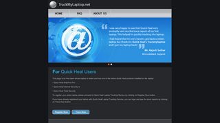 
                            8. For Quick Heal Users - TrackMyLaptop