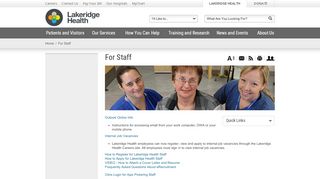
                            11. For Staff - Lakeridge Health