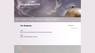 
                            4. For Students | Alicja Malina PhD