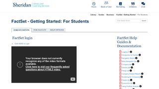 
                            12. For Students - FactSet - Getting Started - Guides at Sheridan Library ...