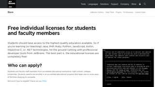 
                            2. For Students: Free Professional Developer Tools by JetBrains