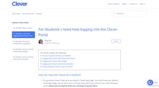 
                            12. For Students: I need help logging into the Clever Portal – ...