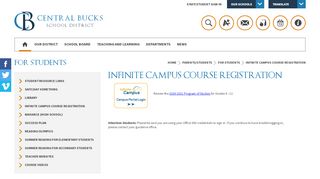 
                            12. For Students / Infinite Campus Course Registration