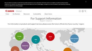 
                            6. For Support Information (Support / Contact Us) | Canon Global
