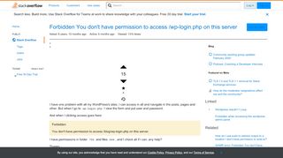 
                            5. Forbidden You don't have permission to access /wp-login.php on ...