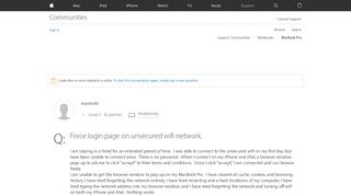 
                            10. Force login page on unsecured wifi networ… - Apple Community