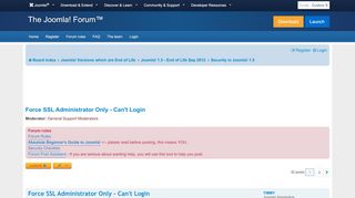 
                            1. Force SSL Administrator Only - Can't Login - Joomla! Forum ...