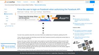 
                            3. Force the user to login on Facebook when authorizing the Facebook ...