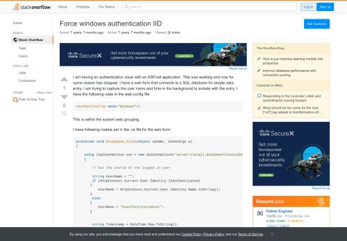 
                            4. Force windows authentication IID - Stack Overflow