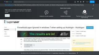 
                            4. ForceAutoLogon Ignored in windows 7 when setting up Autologin ...
